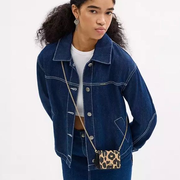 NWT Coach Mini Wallet On A Chain With Leopard Print - Picture 6 of 10